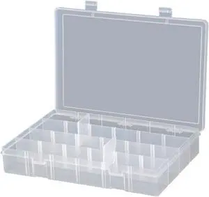 DURHAM MFG LPADJ-CLEAR 24 Compartment Box, 13-1/8"W x 2-5/16"H