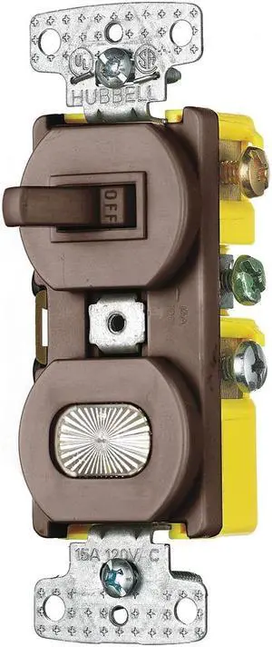 BRYANT RC109 Combination Device,Brown,15A,Toggle