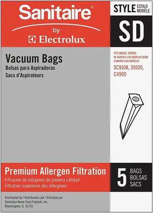 SANITAIRE 63262B Disposable Vacuum Bag,SD,PK5