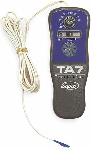 SUPCO TA-7 Temp. Alarm,-10 to 80F,Battery Operated