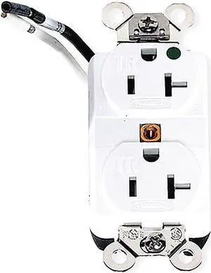 HUBBELL WIRING DEVICE-KELLEMS HBL8300SGWA Straight Blade Receptacle, 5-20R, 20