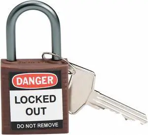 BRADY 143160 Lockout Padlock,KD,Brown,1-2/5"H