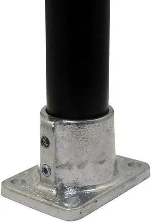HOLLAENDER 47-9 Structural Pipe Fitting, Base Flange, Aluminum, 2 in Pipe Size,