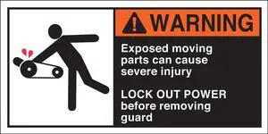 BRADY 96155 Warning Label,2-1/2inHx5inW,HP Poly.,PK5