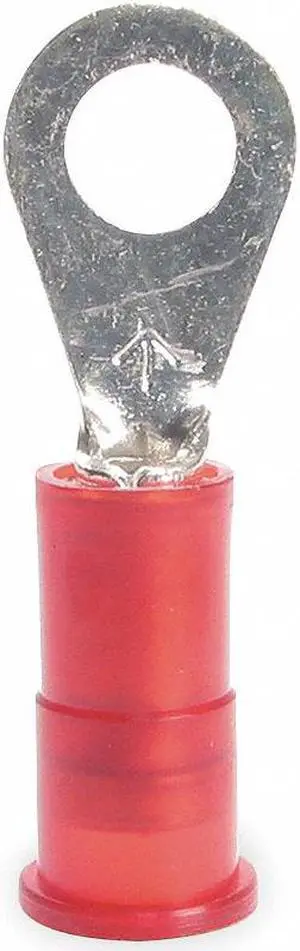 3M MNG18-8R/LX Ring Terminal, #8 Stud Size, 18 AWG, 1,000 V, Nylon Insulated,