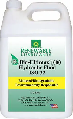 Vegetable Oil Hydraulic Oil, 1 gal. Jug, ISO Viscosity Grade : 32