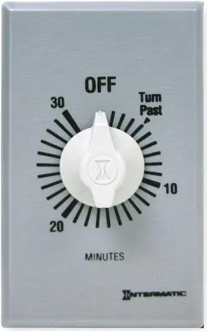 INTERMATIC FF330M Timer,Spring Wound,30 Min,SPDT,Silver