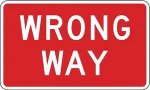 LYLE R5-1A-30HA Traffic Sign,18 x 30In,WHT/R,Wrong Way