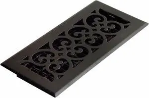 DECOR GRATES ST410 Floor Register 5.5 X 11.5, Textured Black, Cast Iron