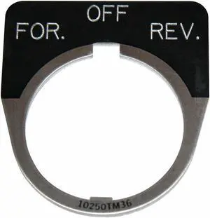 EATON 10250TM50 Cutler-Hammer Legend Plate,For Off Rev,Black