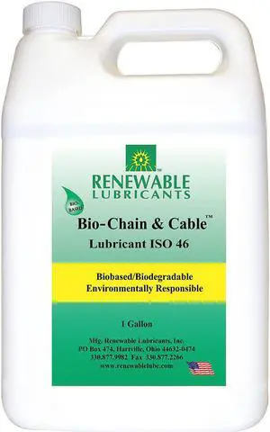 Chain and Cable Lubricant, 1 gal. Can, Vegetable Oil Chemical Base, Yellow Color