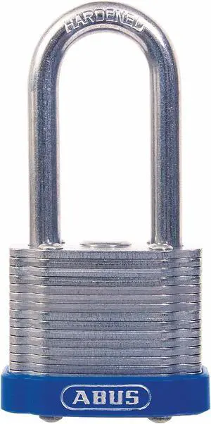 Abus Alike-Keyed Padlock, Open Shackle Type, 2" Shackle Height, Silver