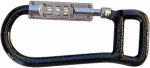 LOCKSTRAPS 801 Locking Carabiner Clip, Combination Lock, Steel, Black
