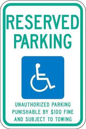 LYLE HC-TN01-12HA ADA Handicapped Parking Sign,18" x 12, HC-TN01-12HA
