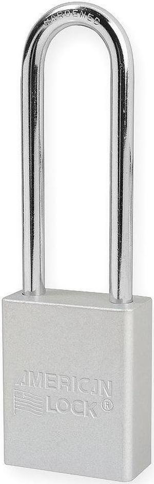 Anodized Aluminum Padlock, Silver, Key Alk