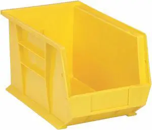 QUANTUM STORAGE SYSTEMS QUS242YL Yellow Hang and Stack Bin, 13-5/8"L x 8-1/4"W