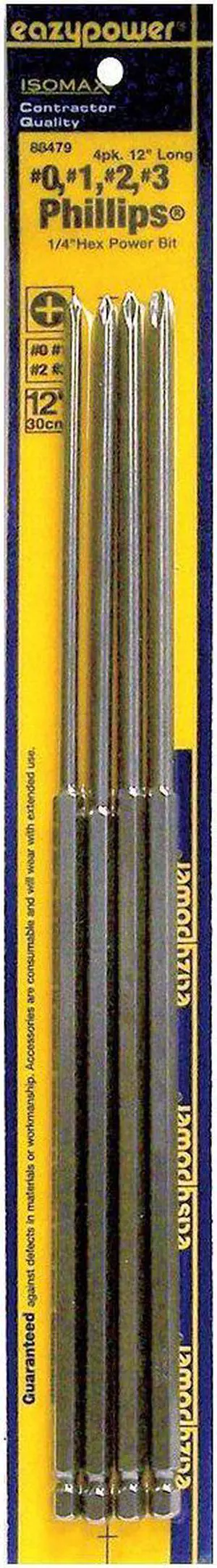 ISOMAX 88479 Phillips Bit Set,4 Pieces,1/4" Shank