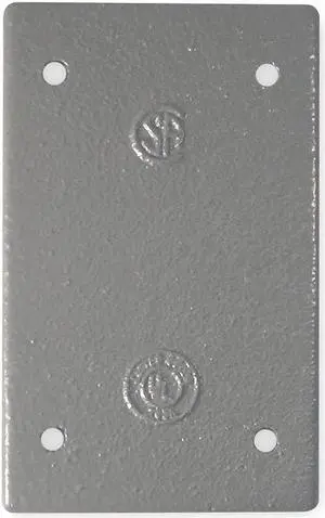 HUBBELL KILLARK FSBCM Weatherproof Cover, 1 Gang, Iron, Blank Cover Type