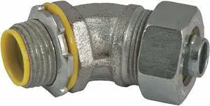 RACO 3561 Conduit Fitting Connector, 3/8 in, Liquid-Tight, Steel, Electro Zinc