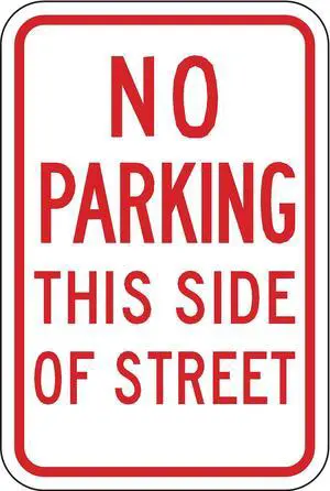LYLE LR7-36-12HA No Parking This Side Sign,18" x 12, LR7-36-12HA