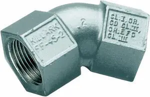 HUBBELL KILLARK FF-45-2MWW IMC 45 Deg Elbow, 3/4 in, Threaded, Iron, Powder