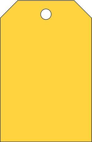 BRADY 102010 Blank Tag,5 x 3-1/4 In,Yel,PK25