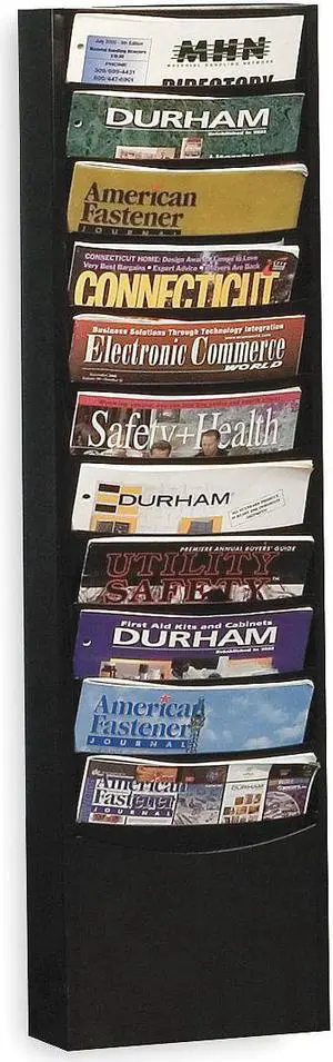 DURHAM MFG 402-08 Literature Rack,Compartment 11,Blk