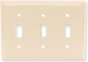 Toggle Switch Wall Plate, Ivory, Number of Gangs 3, Weather Resistant No Toggle Switch Wall Plate, Ivory, Number of Gangs 3, Weather Resistant No