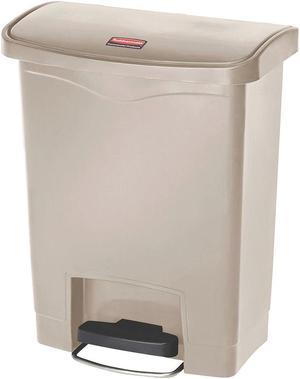 Rubbermaid - FG1883456 - Slim Jim Resin Step-On Container, Front Step Style, 8 gal, Beige