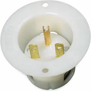 HUBBELL WIRING DEVICE-KELLEMS HBL5678C Straight Blade Inlet, 6-15P, 15 A, 250V