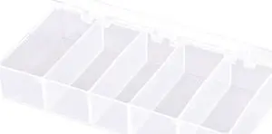 FLAMBEAU T215 Compartment Box with 5 compartments, Plastic, 1 3/8 in H x 3-3/16