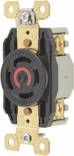 HUBBELL WIRING DEVICE-KELLEMS HBL2760 Locking Receptacle, L19-30R, 30 A,