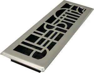 DECOR GRATES ADH412-NKL Floor Register 5.5 X 13.5, Plated Nickel, Plated Steel