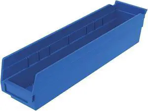 AKRO-MILS 30128BLUE Blue Shelf Bin, 17-7/8"L x 4-1/8"W x 4"H