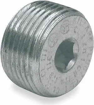 HUBBELL KILLARK PLUG2 Haz Loc Plug, 3/4 in, Threaded, Steel, Powder Coated, Gray