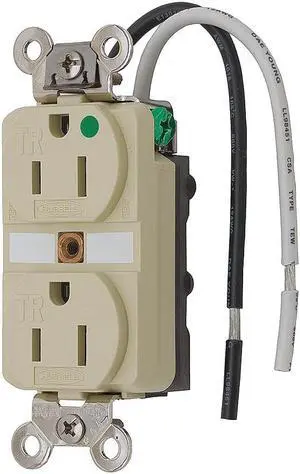 HUBBELL WIRING DEVICE-KELLEMS HBL8200SGIA Straight Blade Receptacle, 5-15R, 15