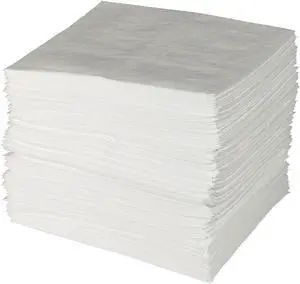 BRADY ENV100 Sorbent Pad, 33 gal, 15 in x 19 in, Oil, White, 100 PK BRADY ENV100 Sorbent Pad, 33 gal, 15 in x 19 in, Oil, White, 100 PK