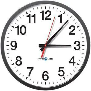 PYRAMID 9A13AG 13-1/4" Analog Wireless Wall Clock, Black