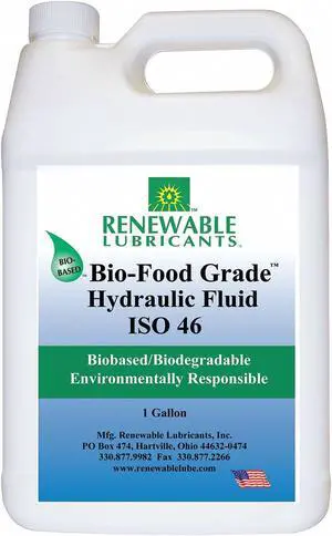 Vegetable Oil Hydraulic Oil, 1 gal. Jug, ISO Viscosity Grade : 46
