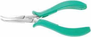 EXCELTA 2829 5 3/4 in TealShield(TM) Bent Long Nose Plier Molded Grip Handle
