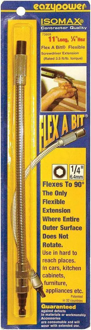 ZORO SELECT 73609 1 Piece Flexible Extension, 1/4 in Hex Shank Size