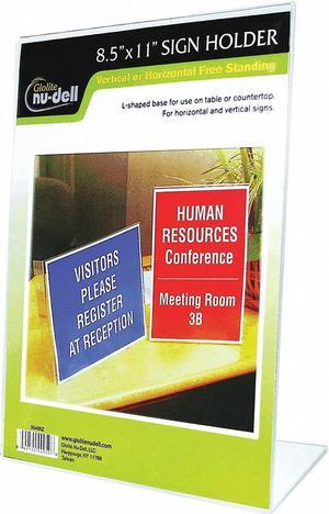 NUDELL 35485 Sign Holder,Freestanding,8-1/2x11Acrylic