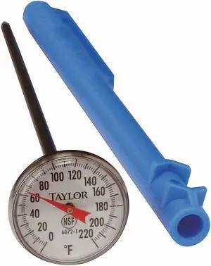 TAYLOR 6072N 6" Analog Mechanical Food Service Thermometer with 0 to 220 (F)