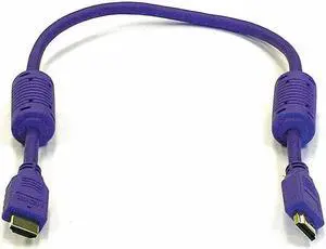 Monoprice HDMI High Speed Cable - 1.5 Feet -  Purple, 4K@60Hz, HDR, 18Gbps, YUV 4:4:4, 28AWG - Select Series