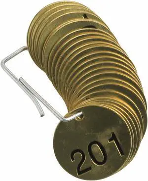 BRADY 23208 Numbered Tag Set,201 to 225,25 Tags