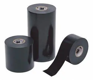 3m Elec Tape,100 ft Lx6" W,20 mil,Black,PK4  51-UNPRINTED-6x100FT
