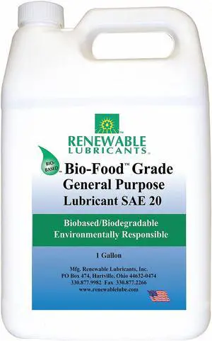 Renewable Lubricants Lubricant, 32°F to 622 Degrees F, No Additives, 1 gal. Can