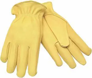 MCR SAFETY 3500XL Leather Drivers Gloves, Shirred Slip-On Cuff, Keystone Thumb,
