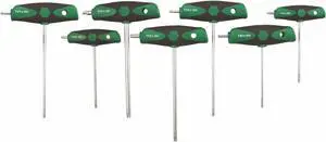 Dual Drv Torx Key St, T10-T40, T-Hndl, Ergo