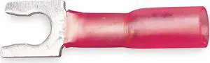 3M MH18-6FLX Fork Terminal, #6 Stud Size, 18 AWG, 600 V, Heat Shrink Insulated,